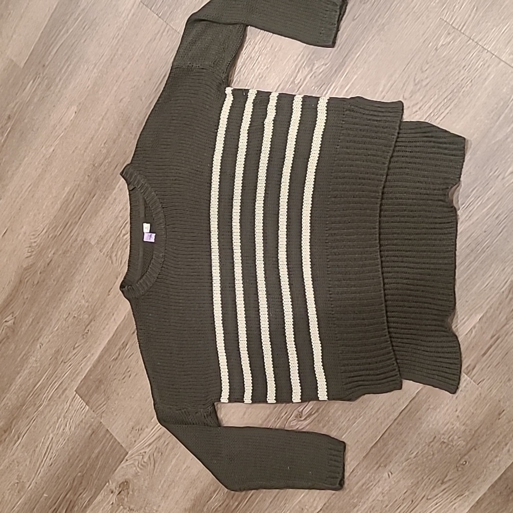 ALYA Striped khaki Cream Sweater
